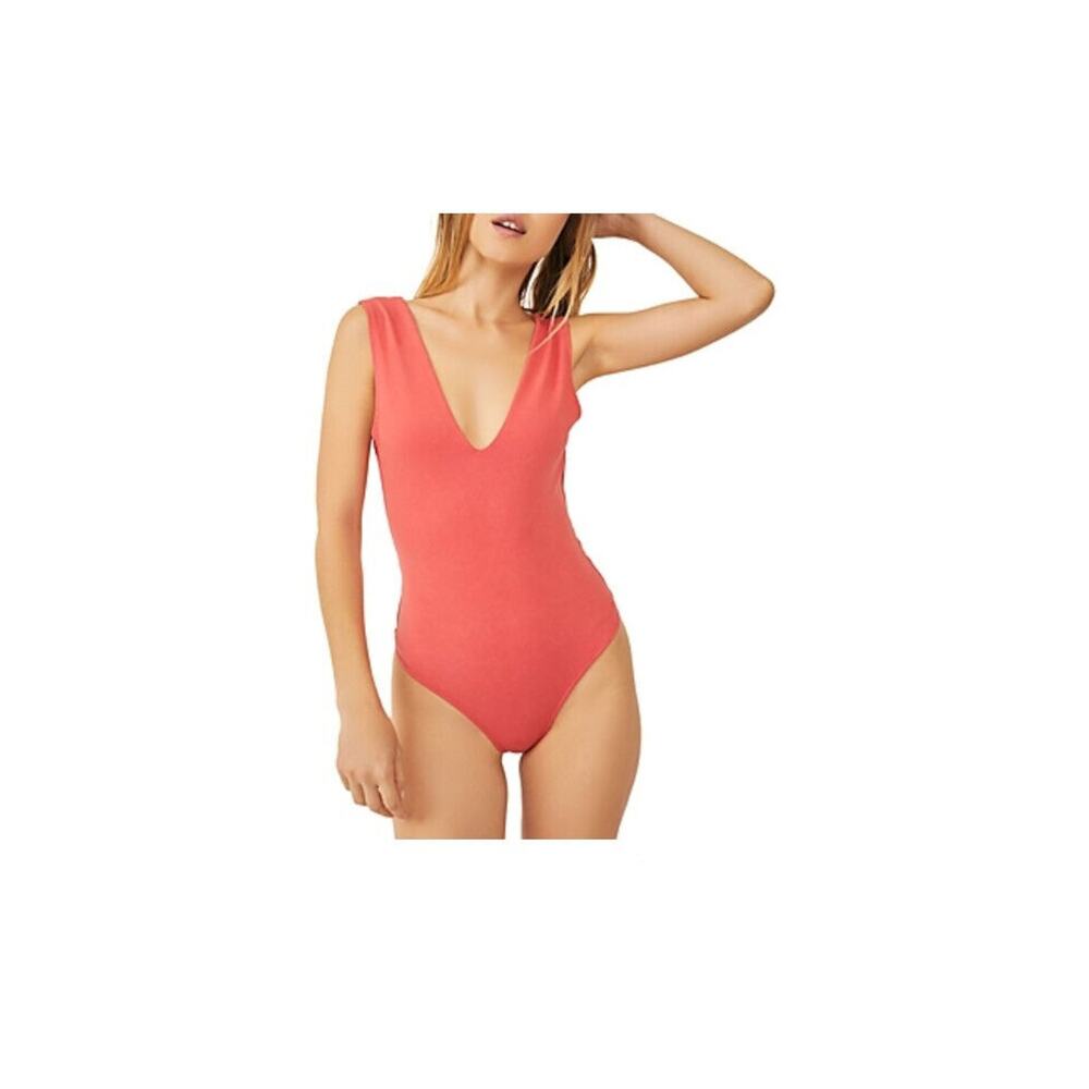 Free People Coral Bodysuit
